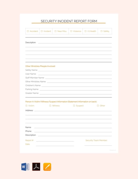 free security incident report template 440x570
