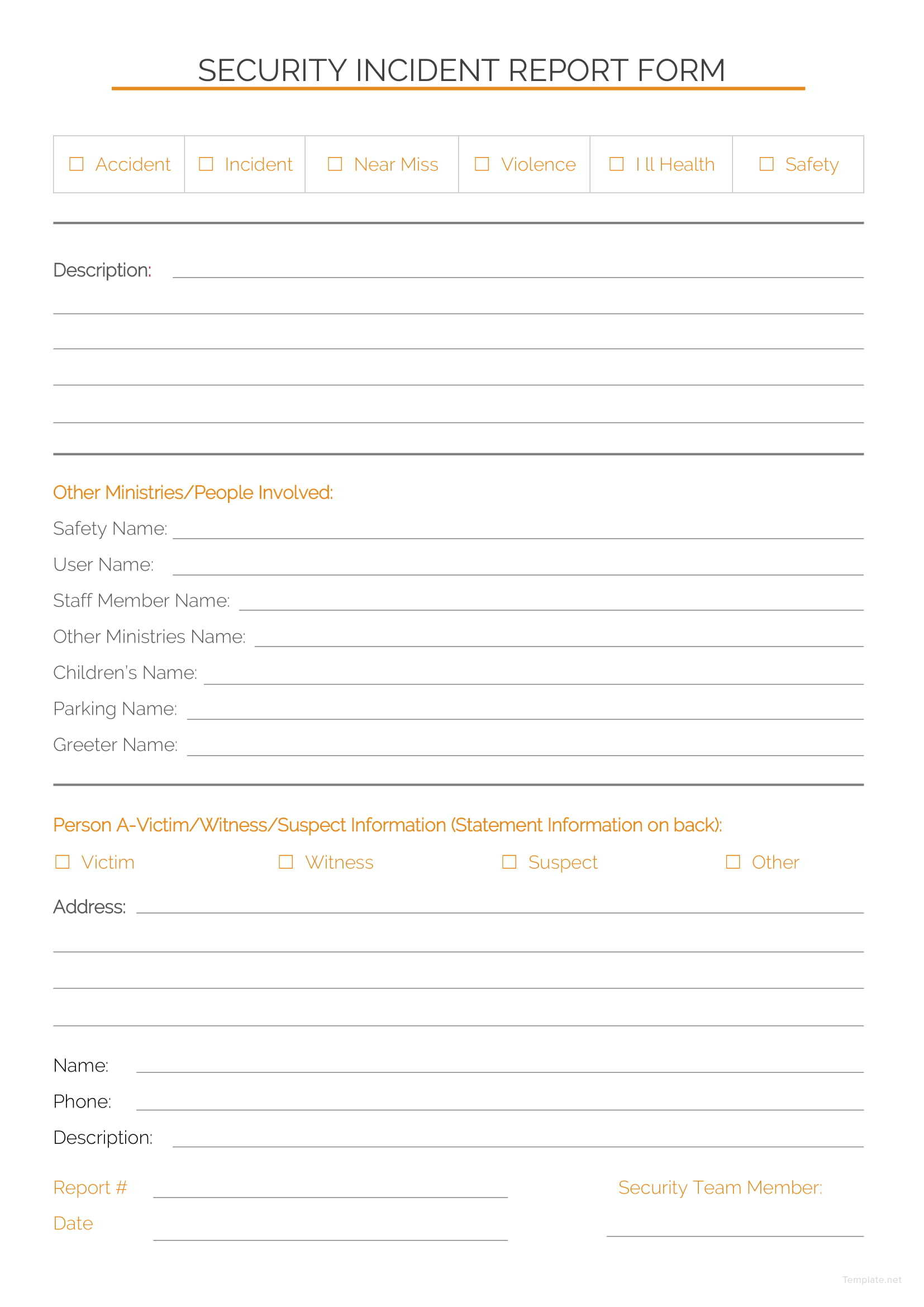 Incident Report Form Template Word