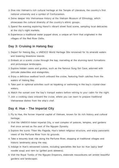 Free Vietnam Trip Itinerary Template to Edit Online