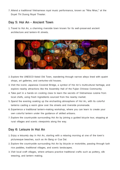 Free Vietnam Trip Itinerary Template to Edit Online