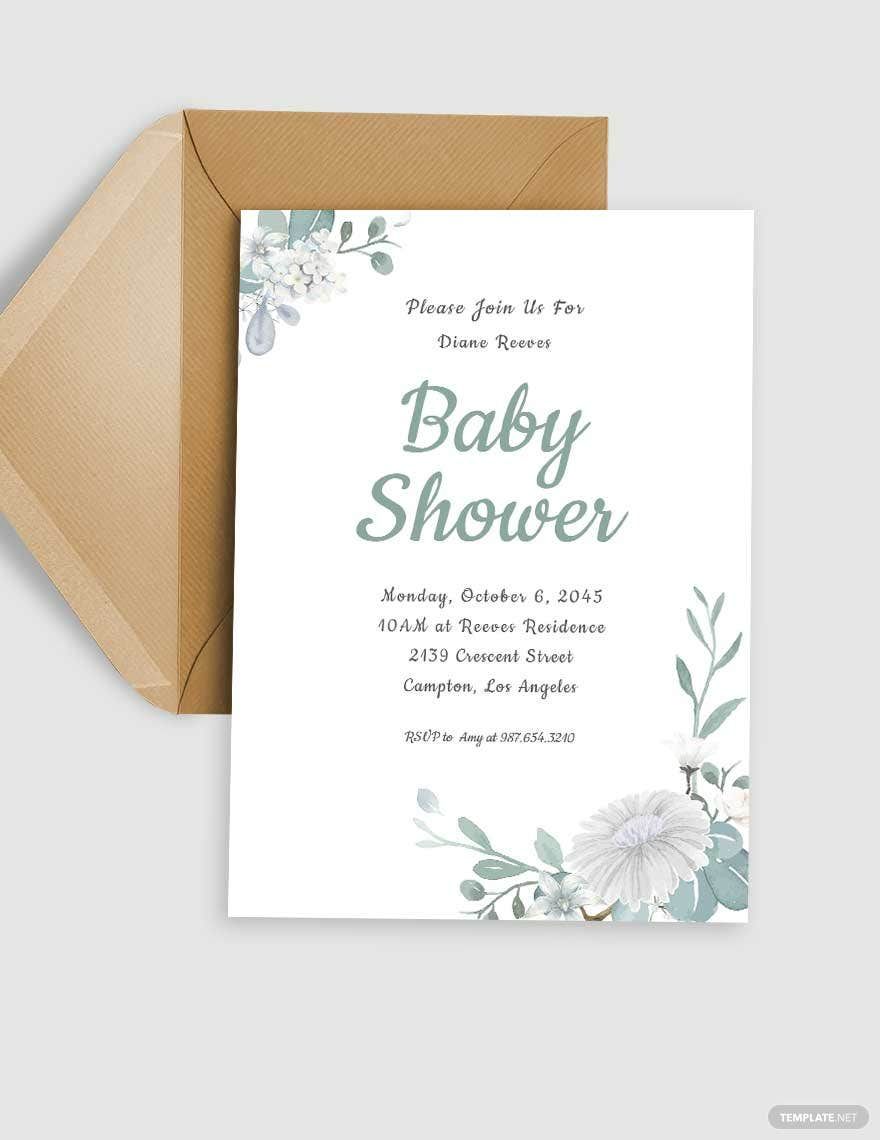 Rustic Floral Baby Shower Invitation Template