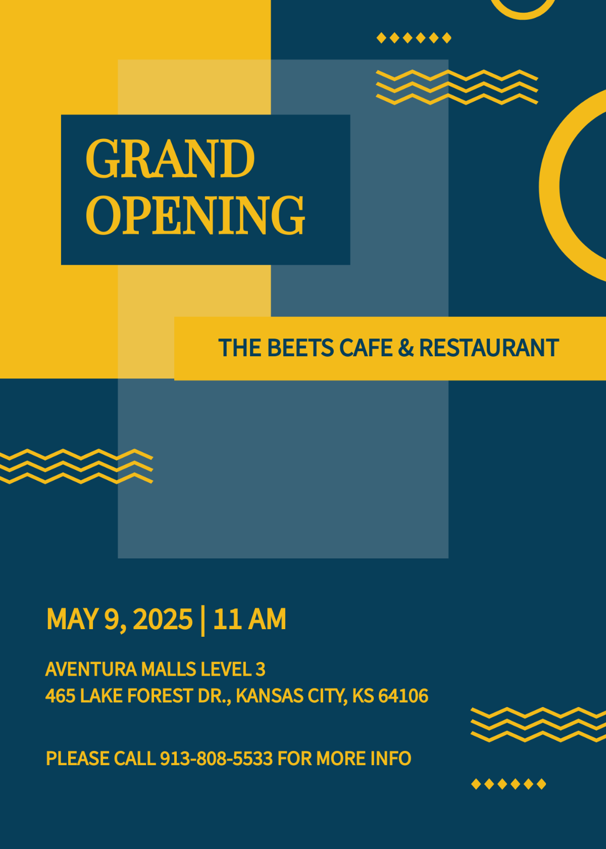 Cafe And Restaurant Grand Opening Invitation Template