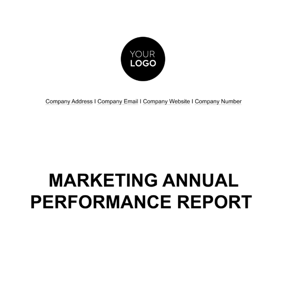 Marketing Annual Performance Report Template