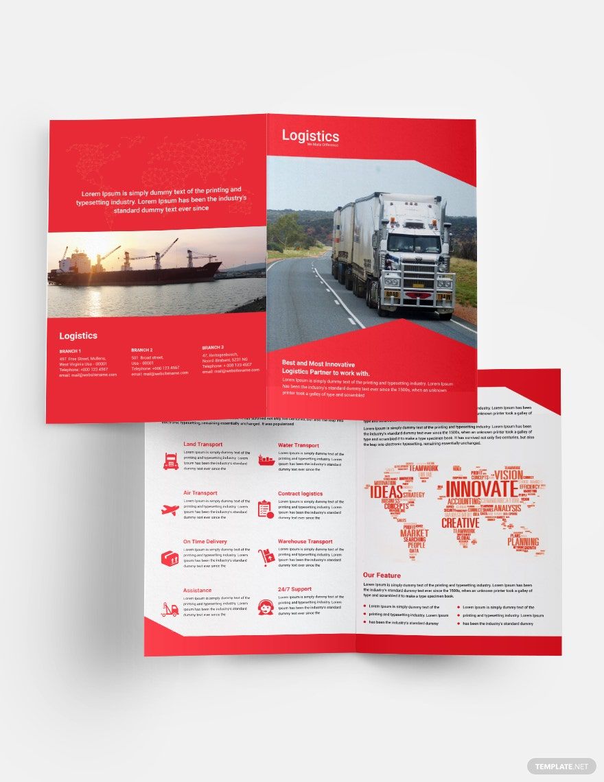 Logistics Services Bi-Fold Brochure Template
