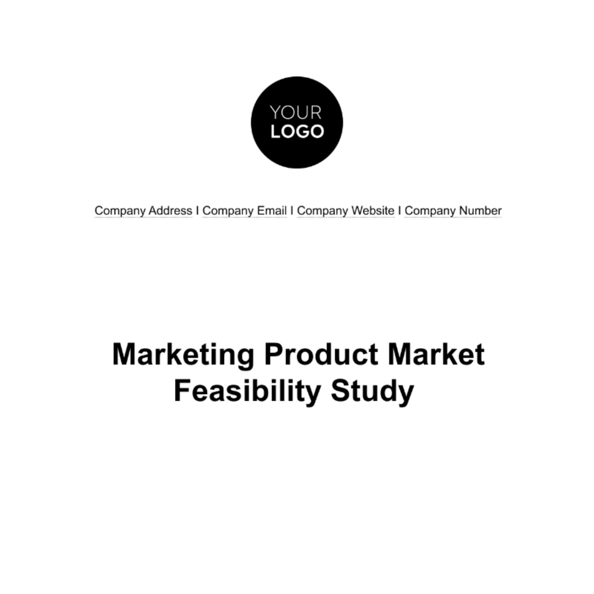 Marketing Product Market Feasibility Study Template