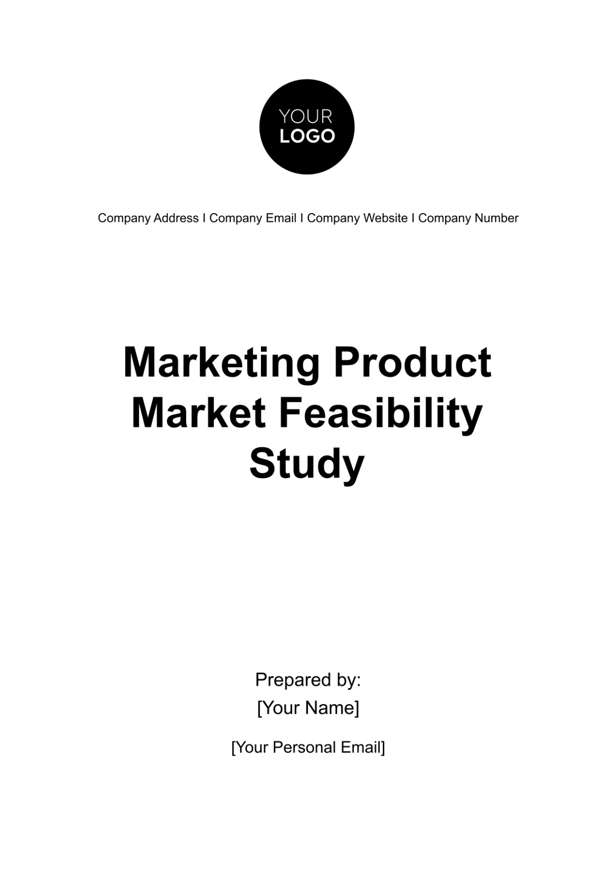 Marketing Product Market Feasibility Study Template