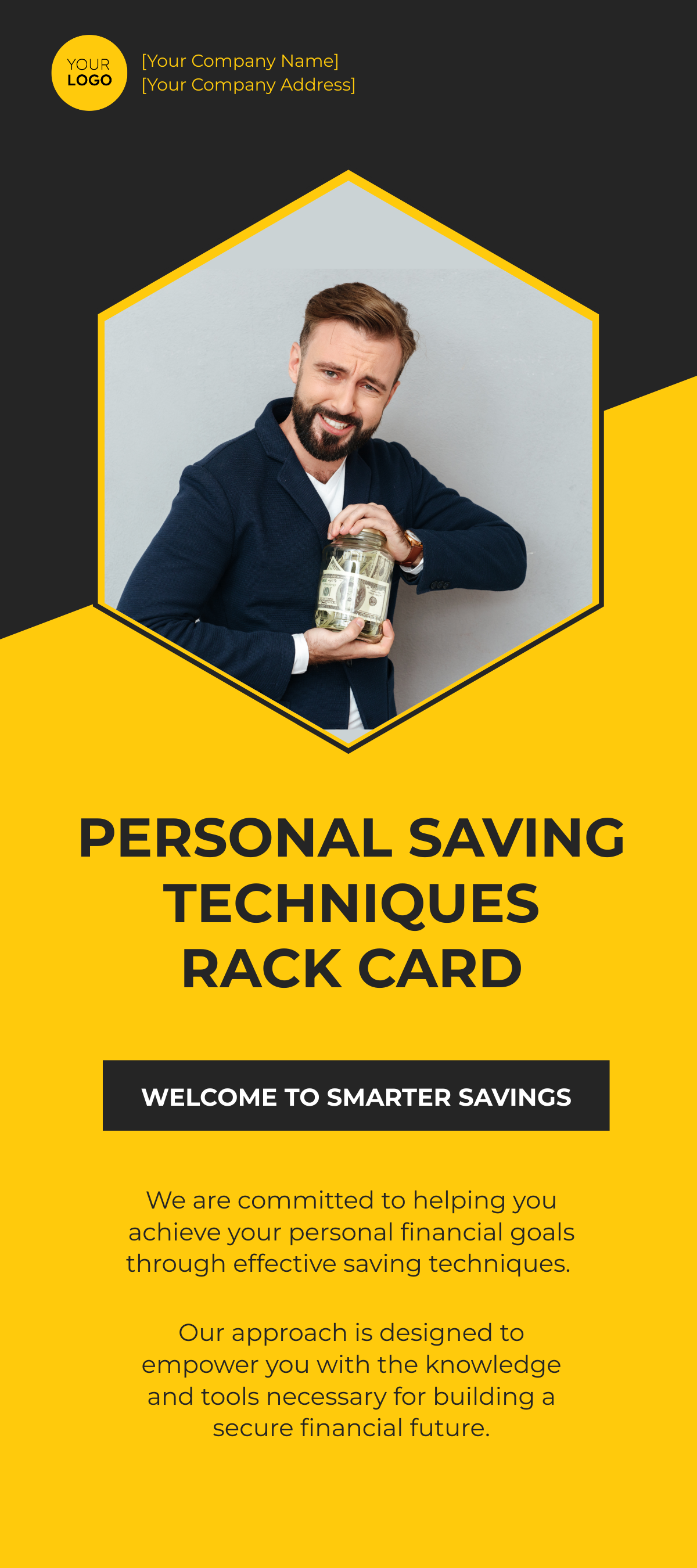 Personal Saving Techniques Rack Card Template