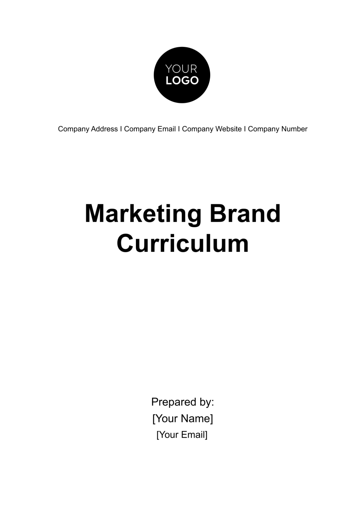 Marketing Brand Curriculum Template