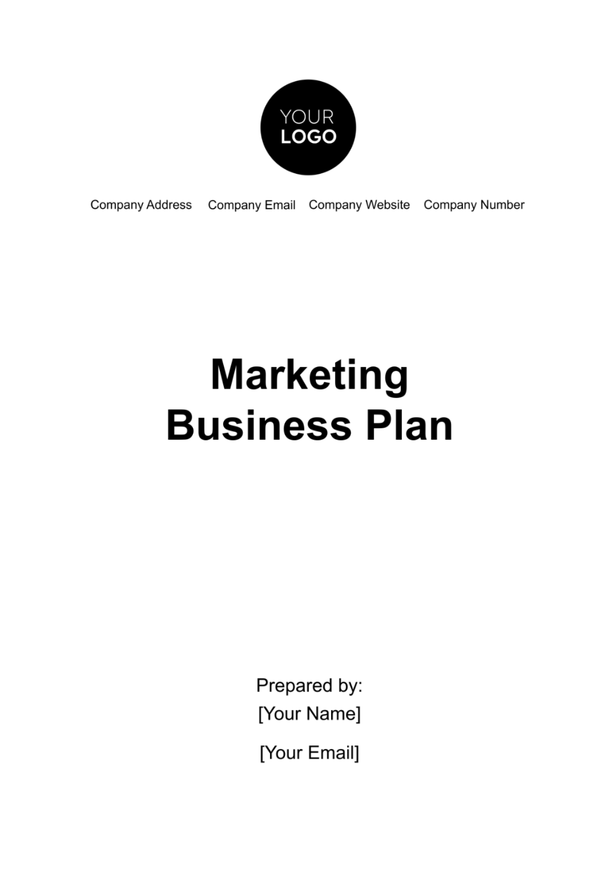 Marketing Business Plan Template - Edit Online & Download