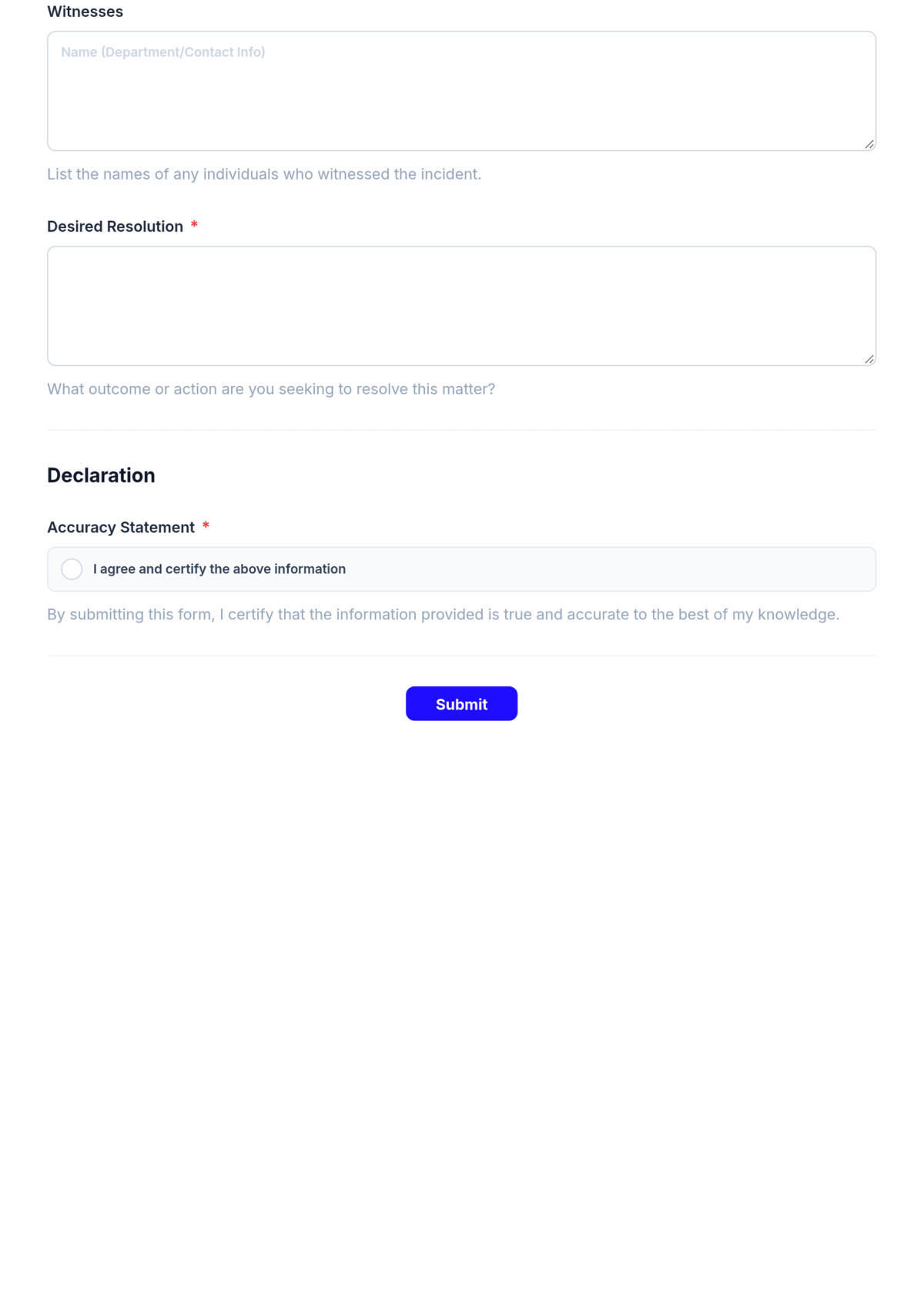 Free Grievance Submission Form HR Template & AI Maker Free Grievance Submission Form HR Template & AI Maker