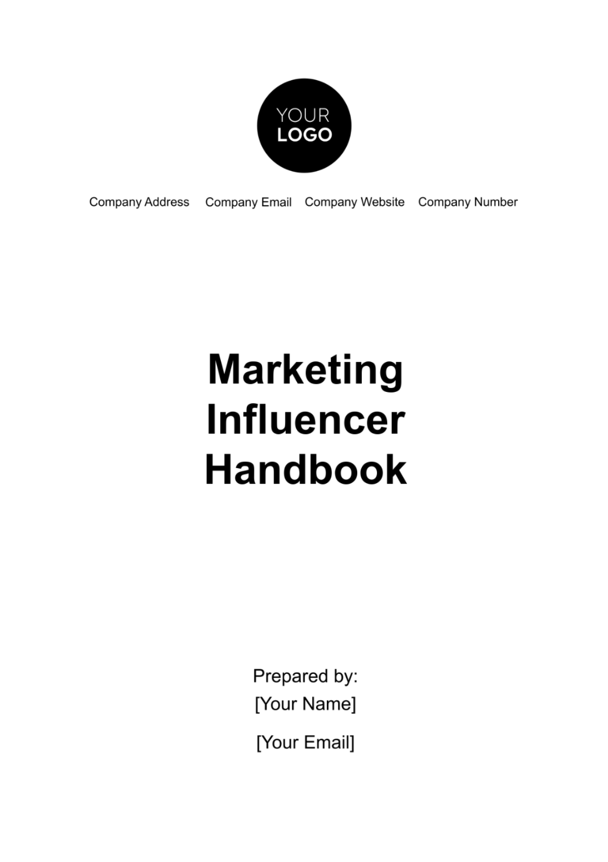 Marketing Influencer Handbook Template - Edit Online & Download