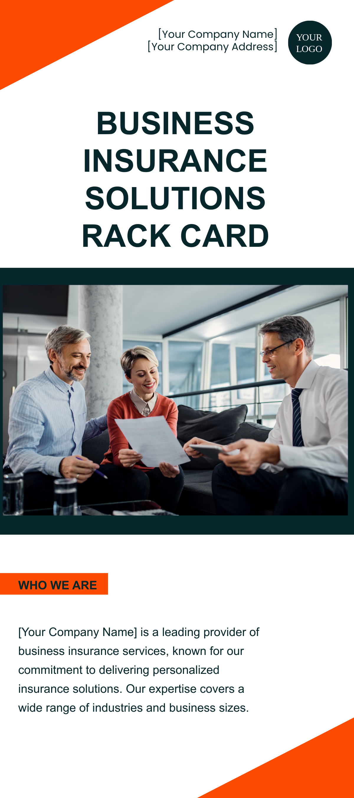 Business Insurance Solutions Rack Card Template