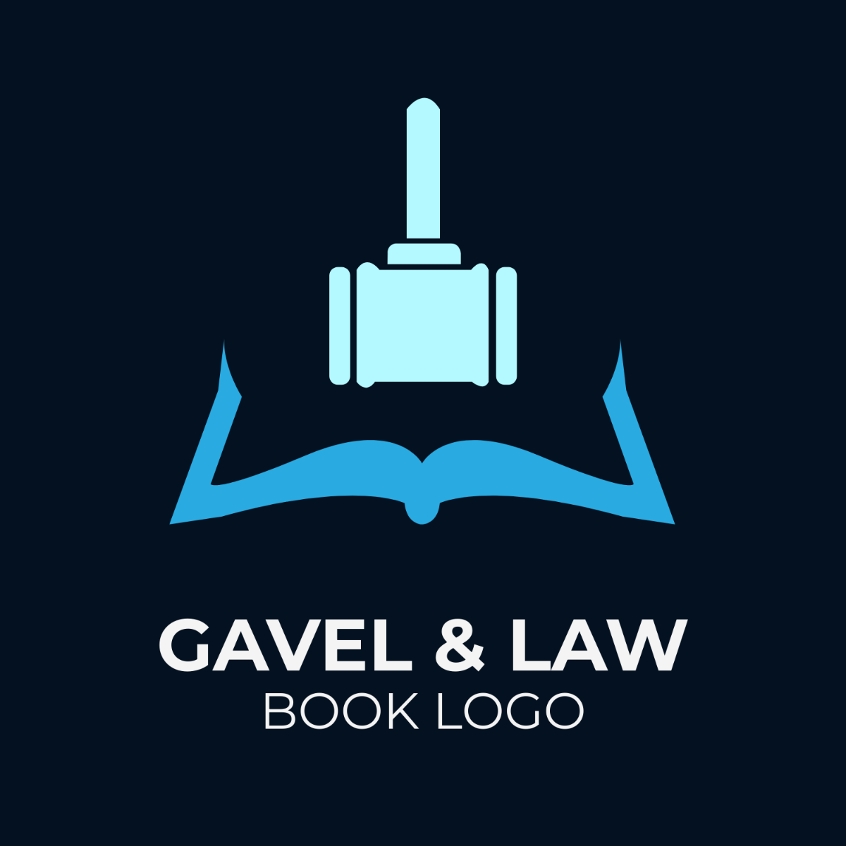 Gavel and Law Book Logo Template