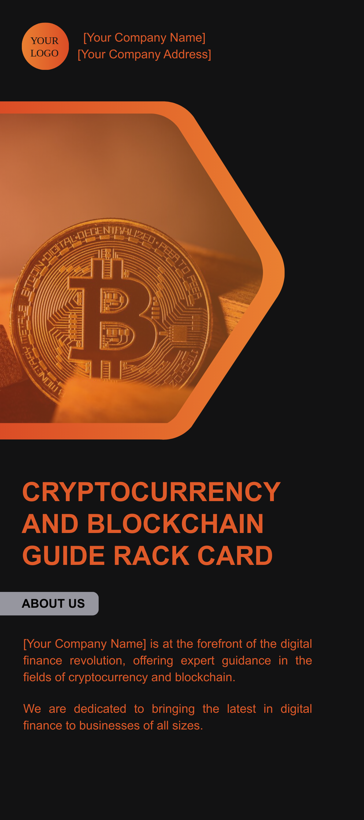 Cryptocurrency and Blockchain Guide Rack Card Template