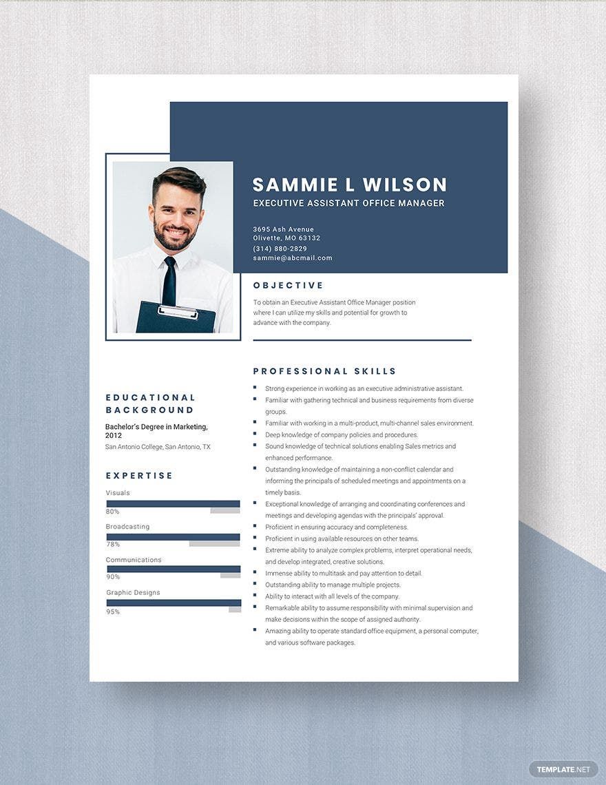 Free Executive Assistant Office Manager Resume Download In Word 