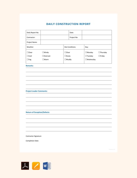 free daily construction report sample template 440x570 1