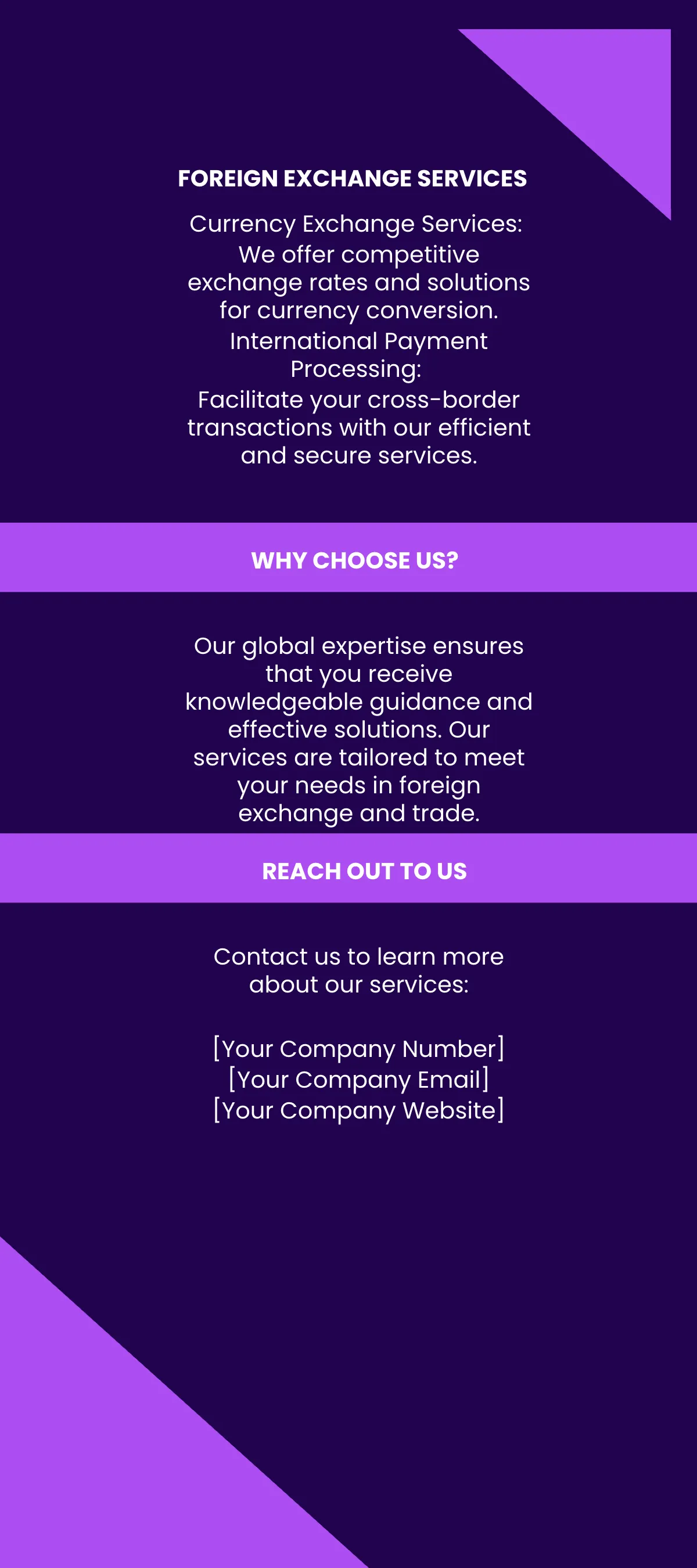 Free Foreign Exchange and Trade Finance Rack Card Template to Edit Online