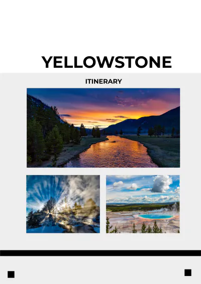 Free Yellowstone Trip Itinerary Template to Edit Online