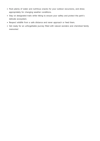 Free Yellowstone Trip Itinerary Template to Edit Online
