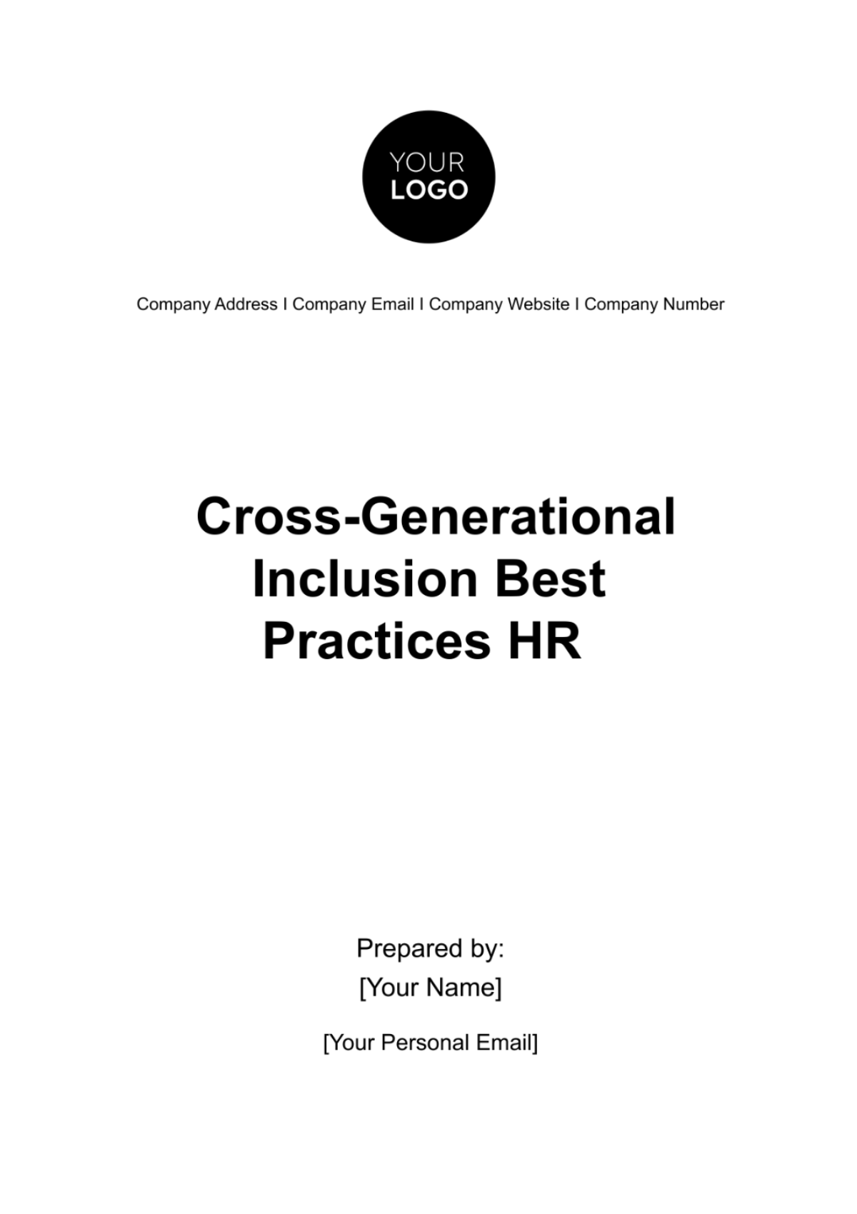 Cross-Generational Inclusion Best Practices HR Template