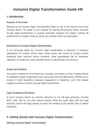Free Inclusive Digital Transformation Guide HR Template to Edit Online