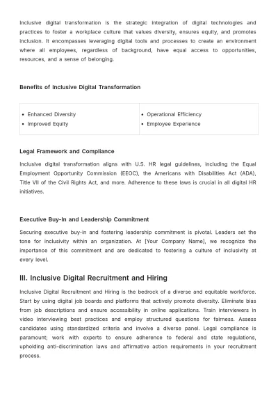 Free Inclusive Digital Transformation Guide HR Template to Edit Online