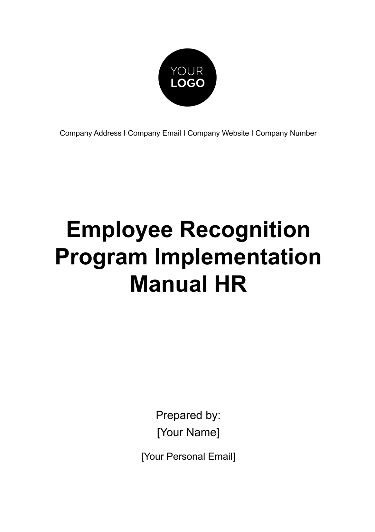 Free Employee Recognition Program Implementation Manual HR Template