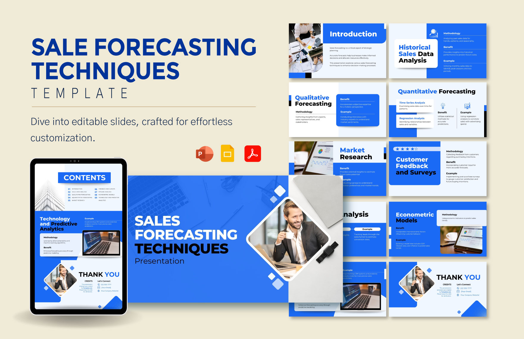 Sales Forecasting Techniques Template in PDF, PowerPoint, Google Slides