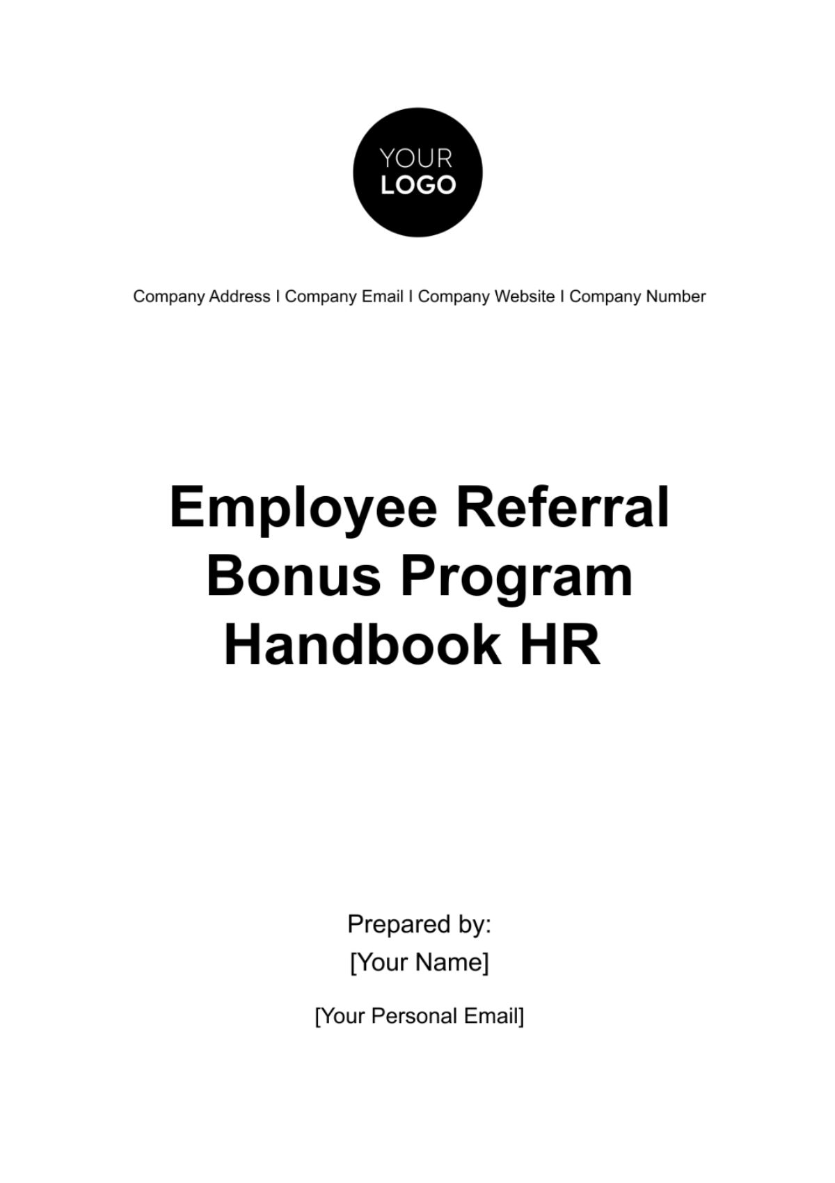 Employee Referral Bonus Program Handbook HR Template - Edit Online & Download