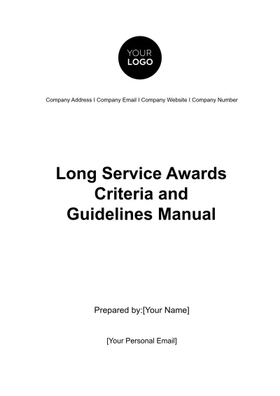 Free Long Service Awards Criteria and Guidelines Manual HR Template to Edit Online