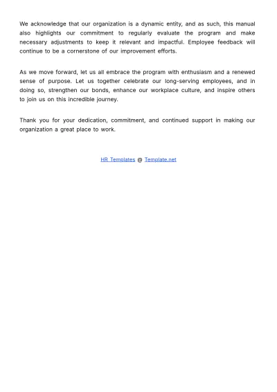 Free Long Service Awards Criteria and Guidelines Manual HR Template to Edit Online