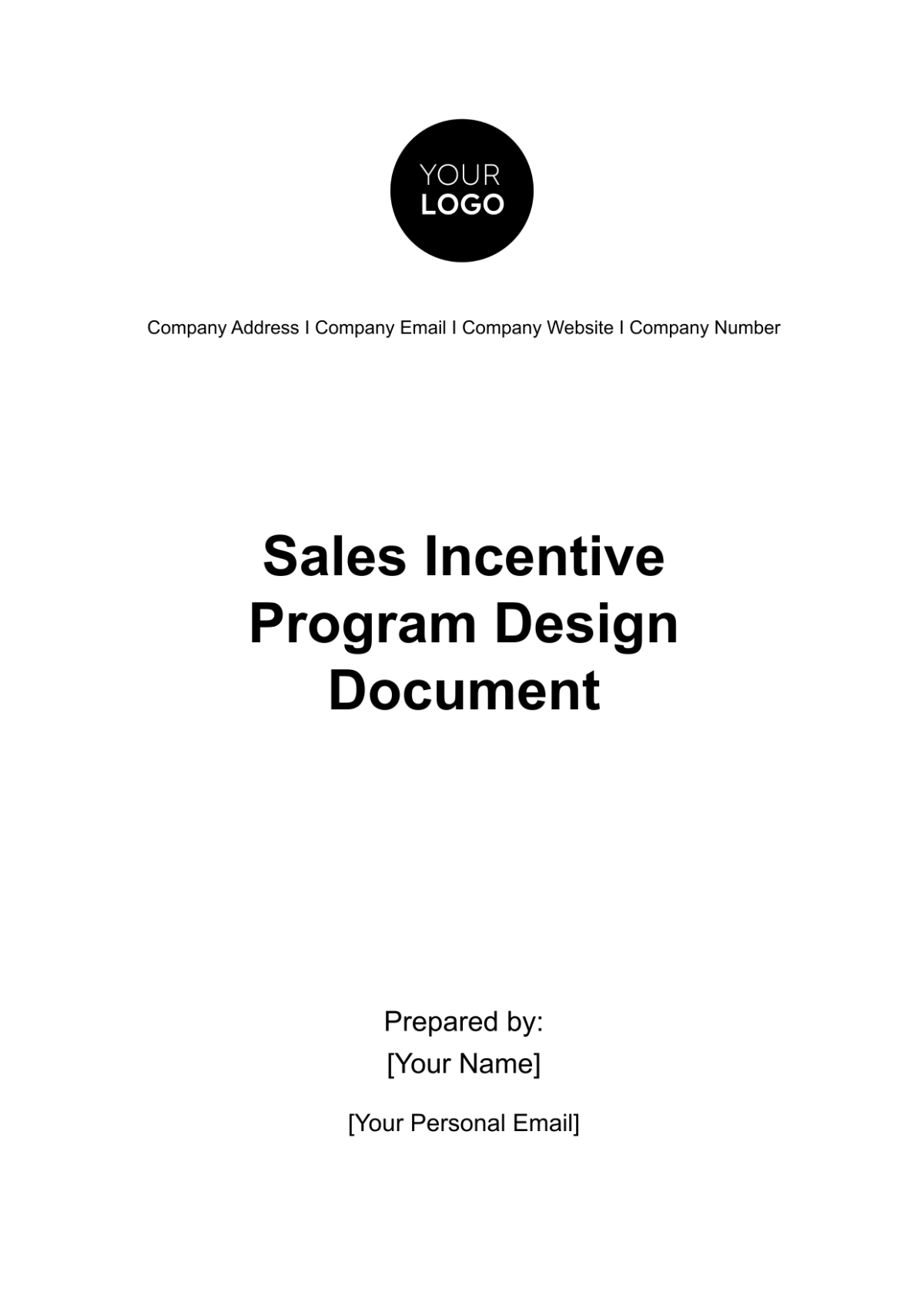 Free Sales Incentive Program Design Document HR Template
