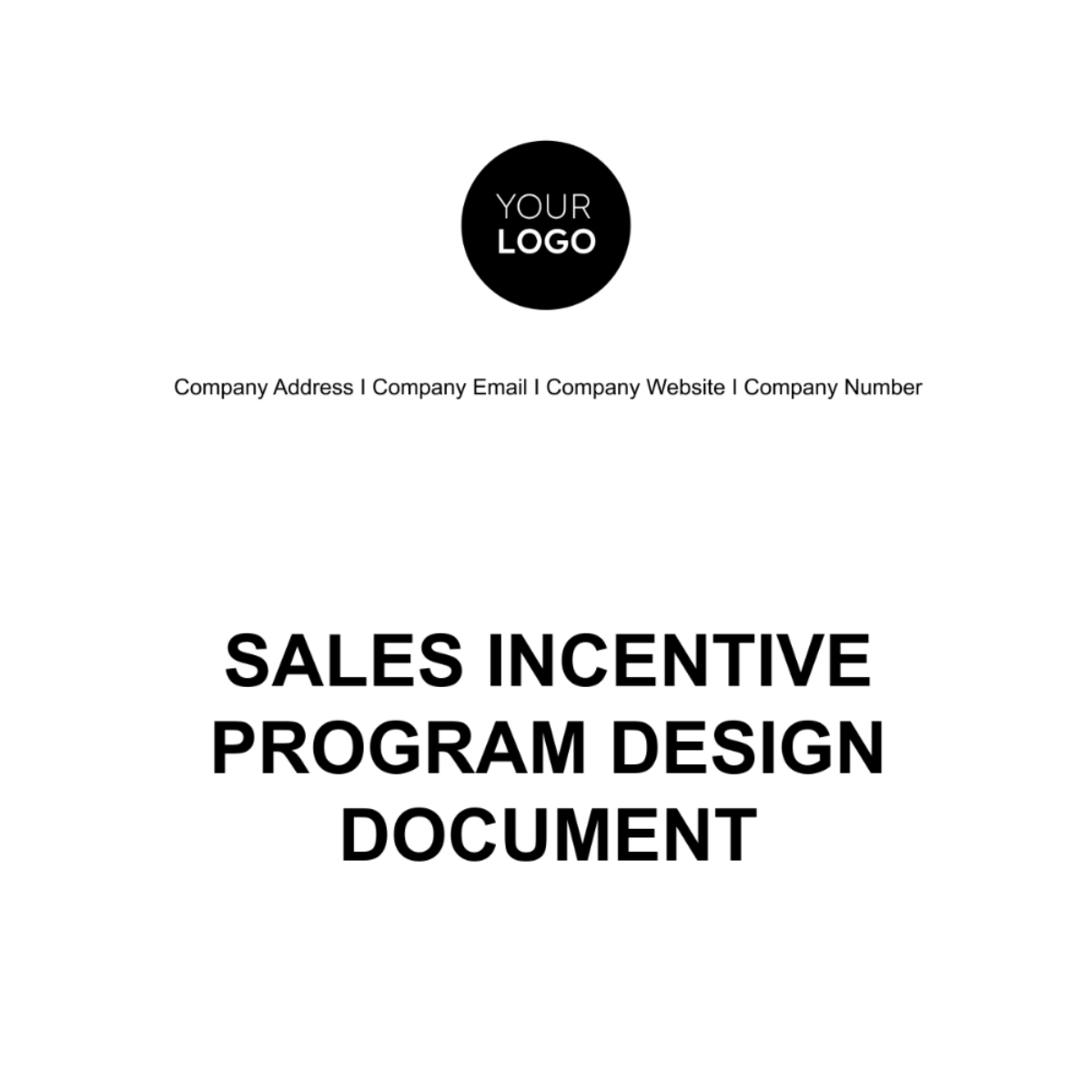 Sales Incentive Program Design Document HR Template