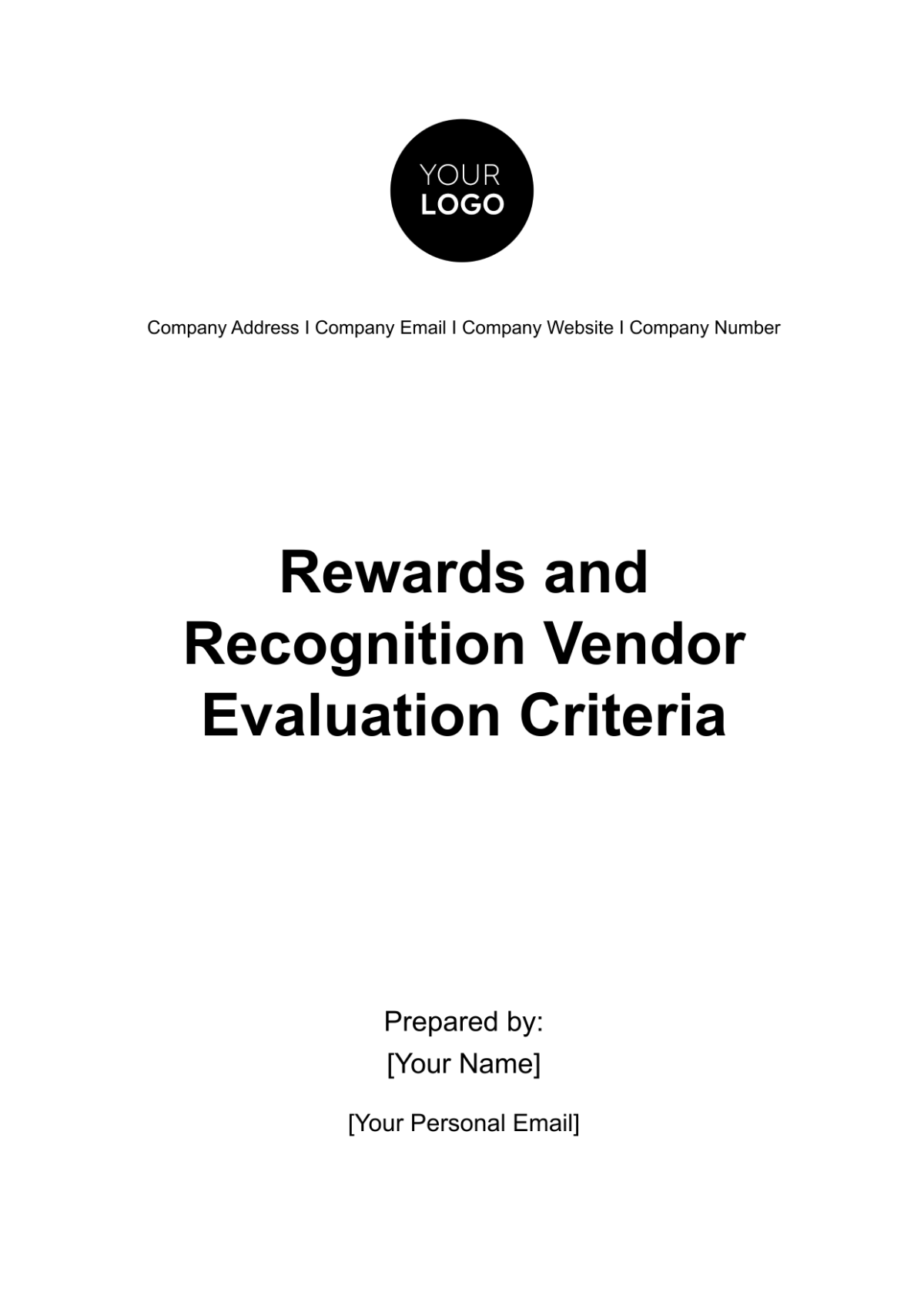 Free Rewards and Recognition Vendor Evaluation Criteria HR Template