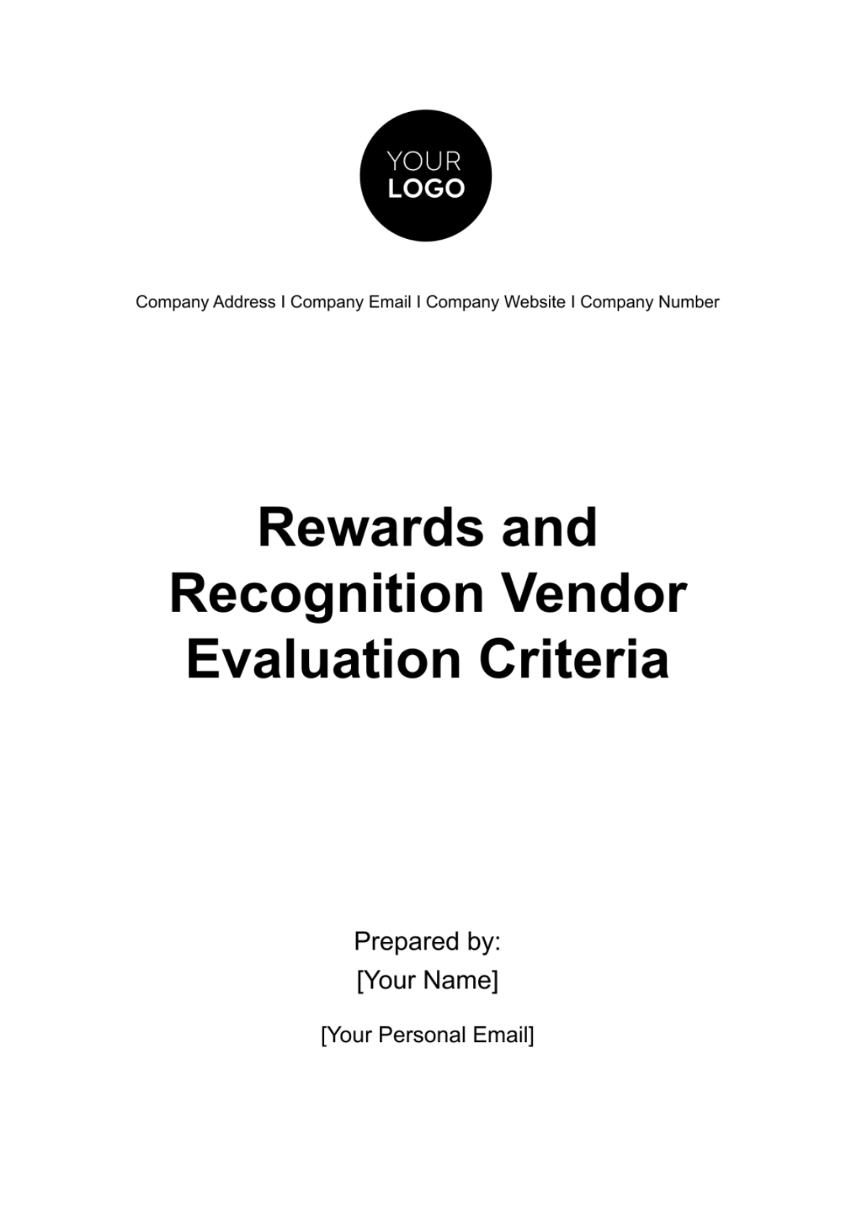 Rewards and Recognition Vendor Evaluation Criteria HR Template - Edit Online & Download