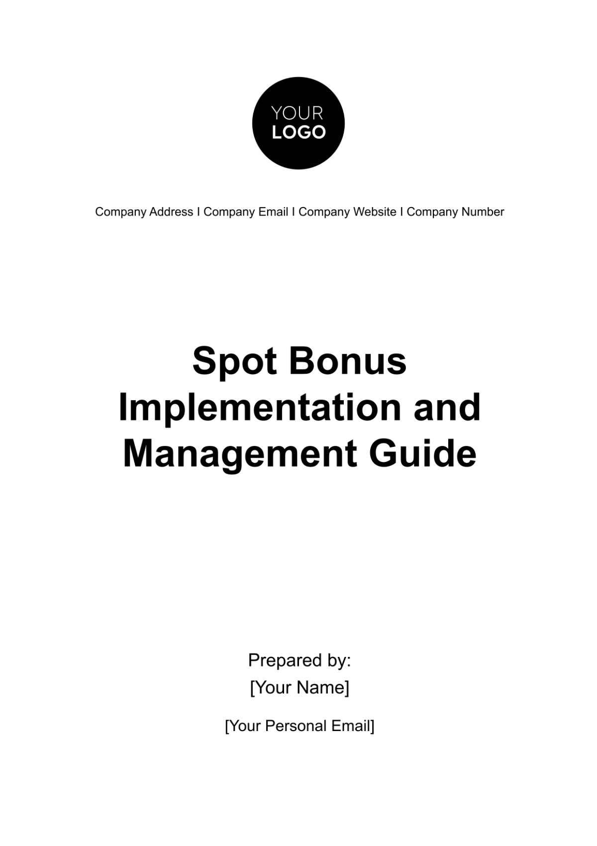 Free Spot Bonus Implementation and Management Guide HR Template