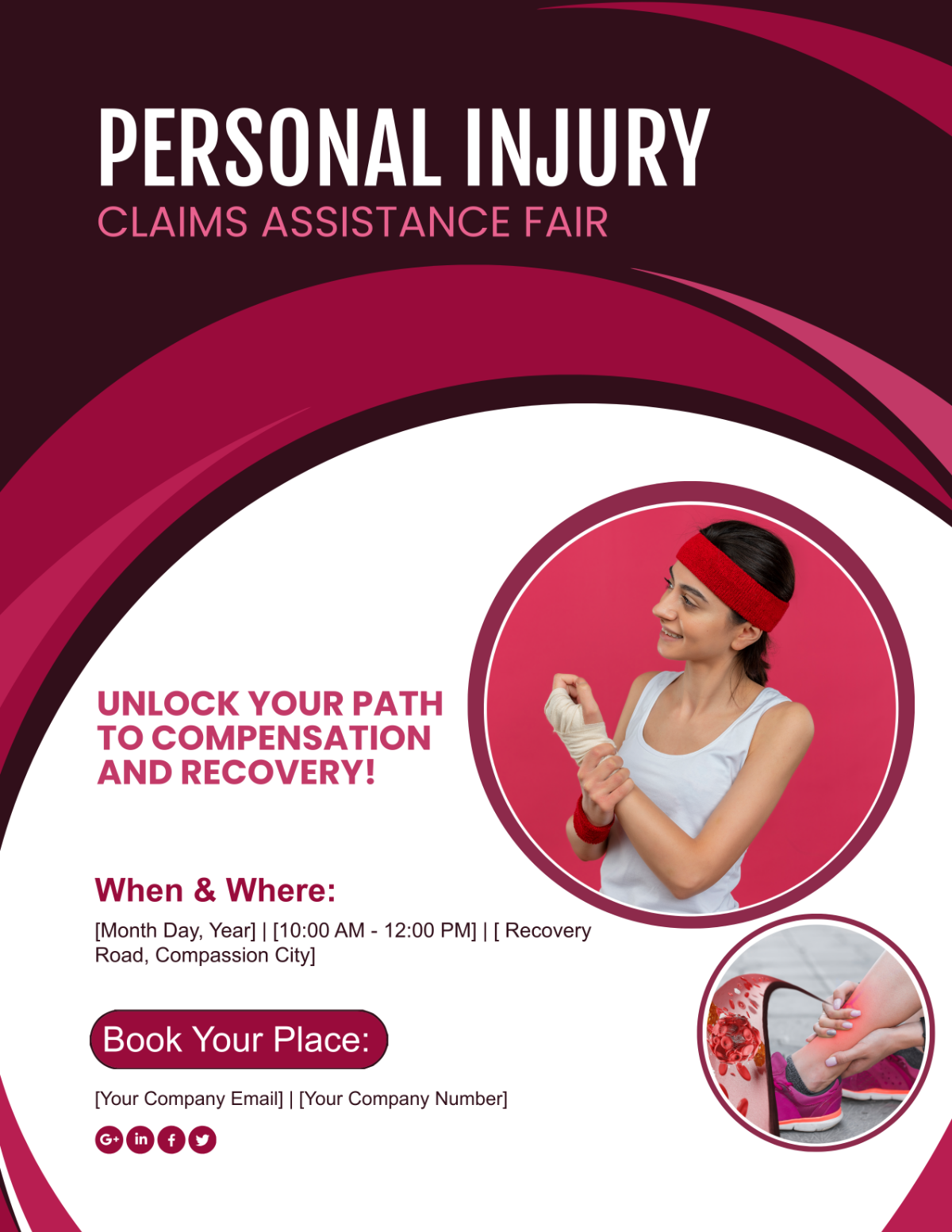 Personal Injury Claims Assistance Fair Flyer Template