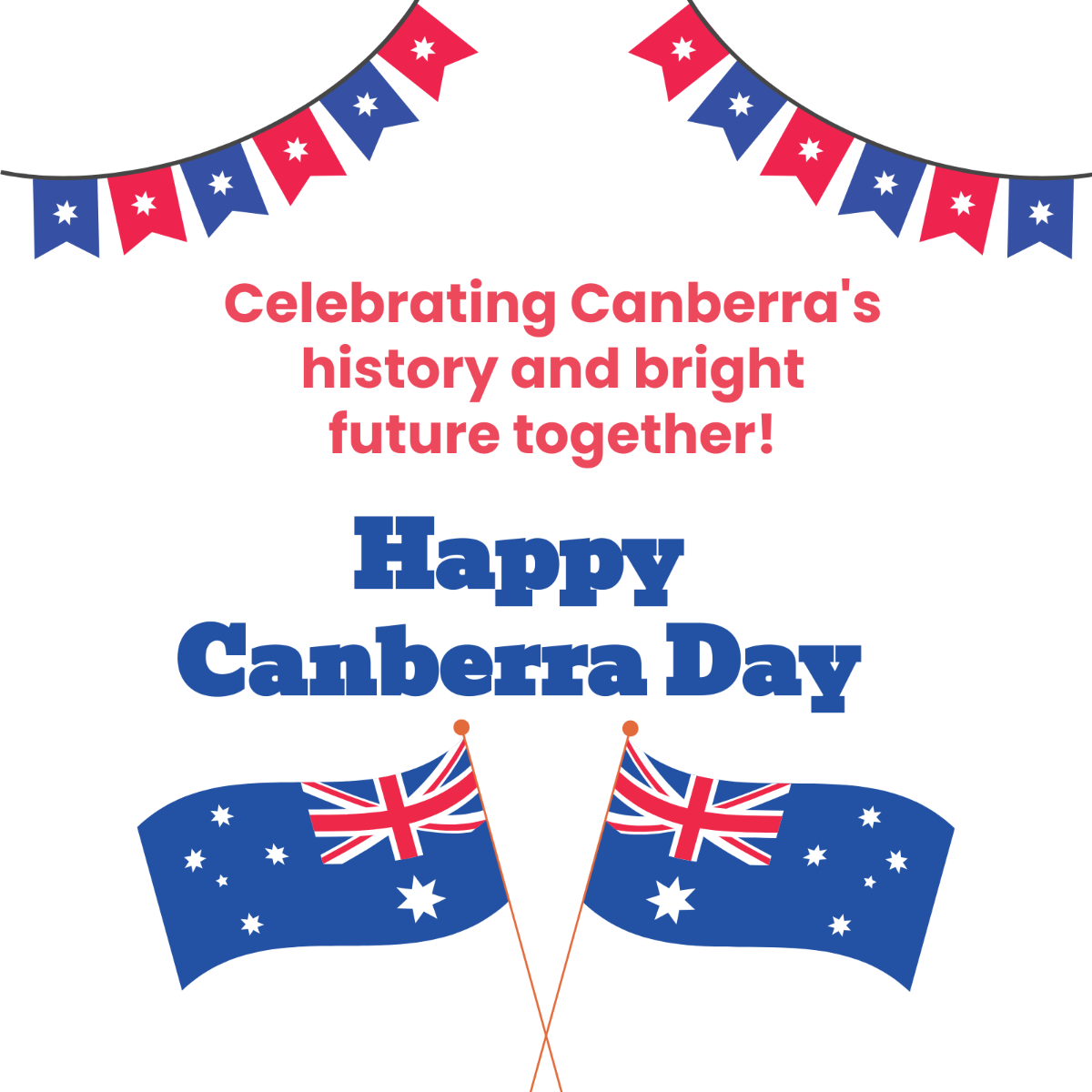 Canberra Day WhatsApp Post Template