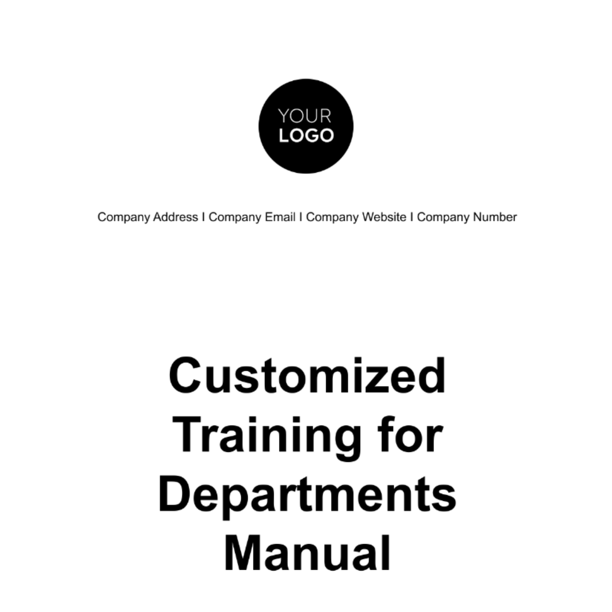 Customized Training for Departments Manual HR Template