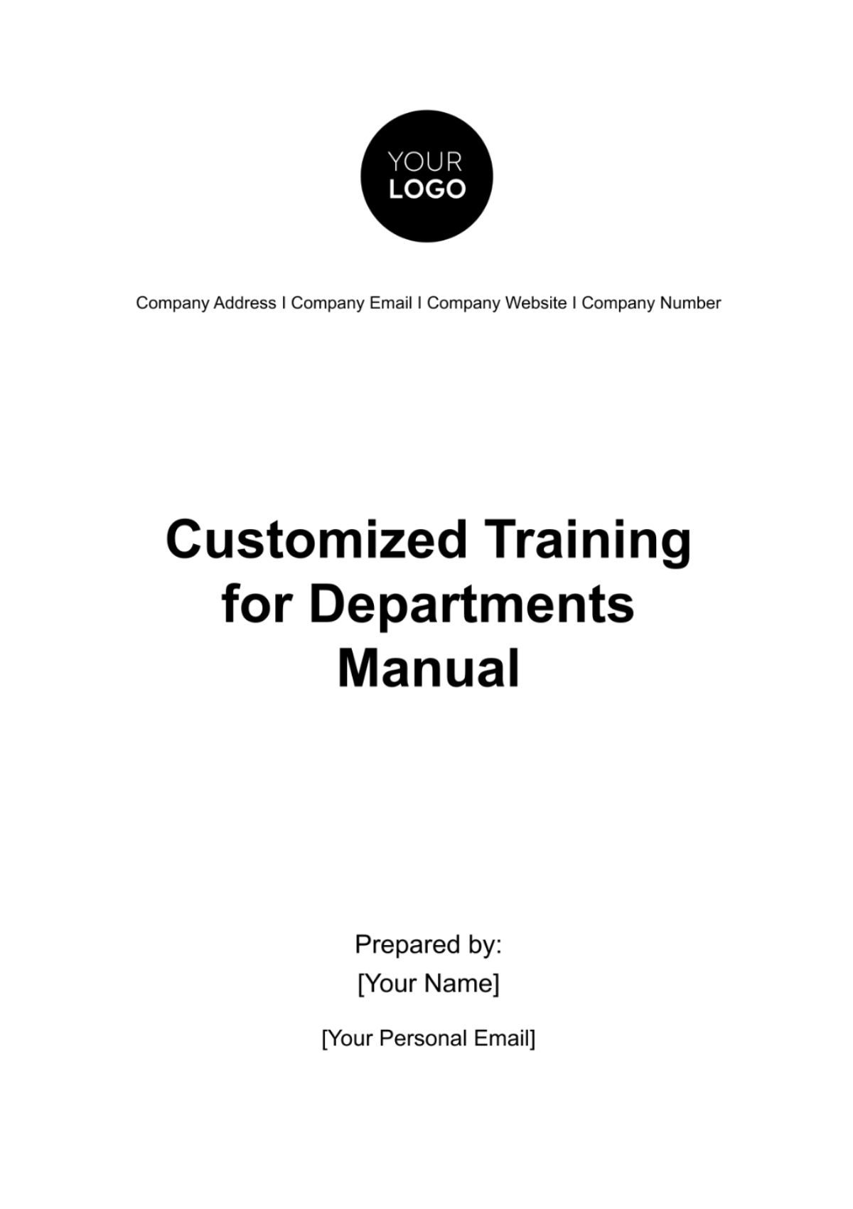 Customized Training for Departments Manual HR Template - Edit Online & Download