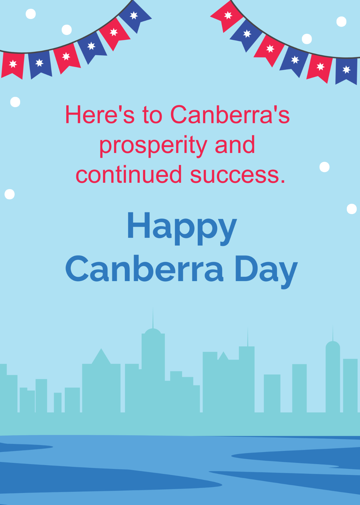 Canberra Day Greeting Card Template