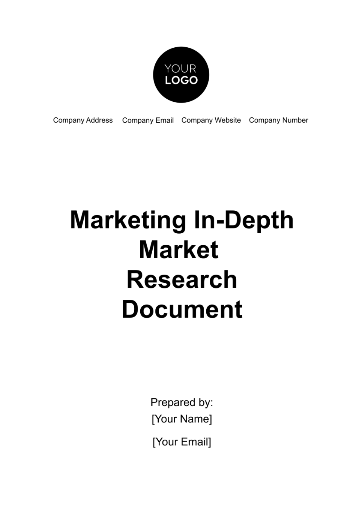 Marketing In-depth Market Research Document Template - Edit Online & Download