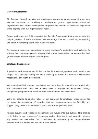 Free Talent Acquisition and Management Strategy Document HR Template to Edit Online