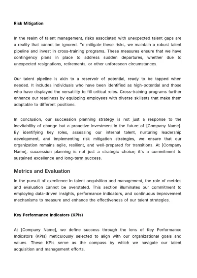 Free Talent Acquisition and Management Strategy Document HR Template to Edit Online