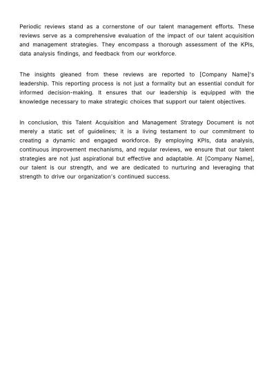 Free Talent Acquisition and Management Strategy Document HR Template to Edit Online