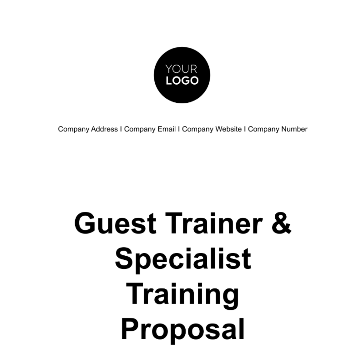 Guest Trainer & Specialist Training Proposal HR Template