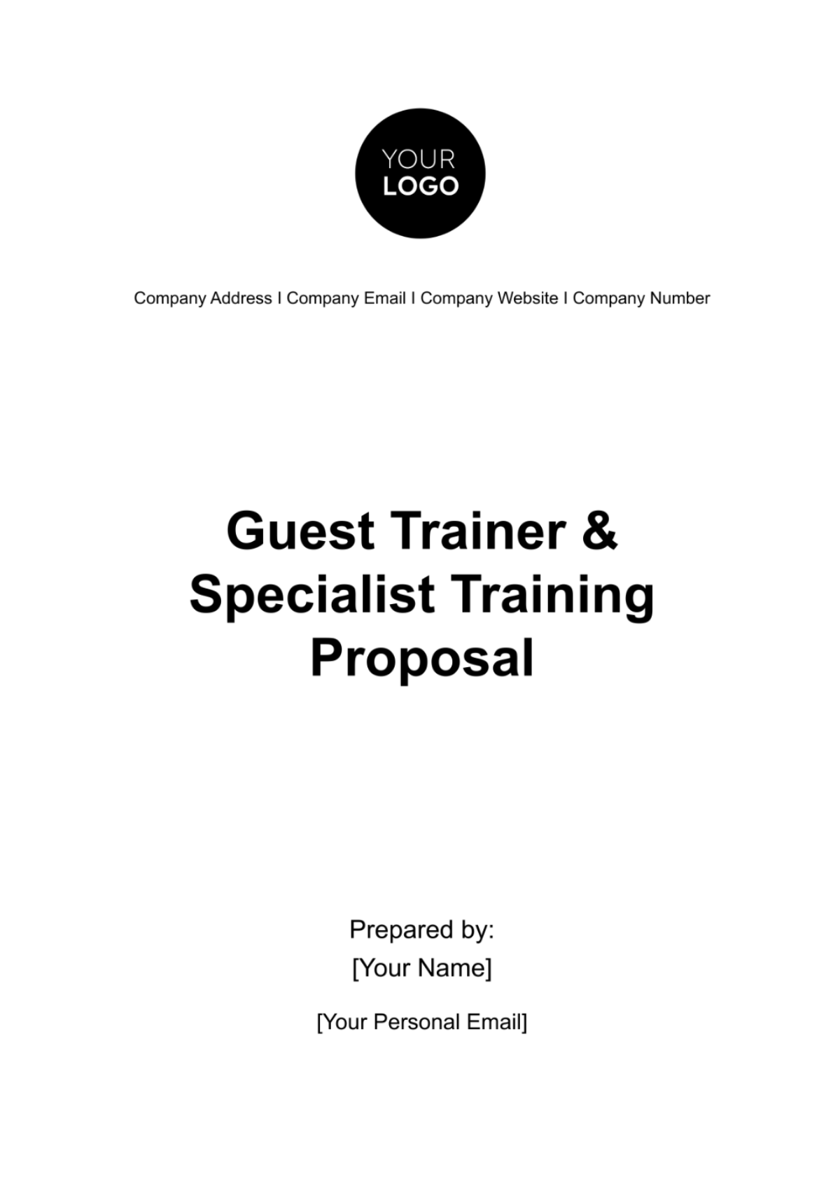 Guest Trainer & Specialist Training Proposal HR Template - Edit Online & Download