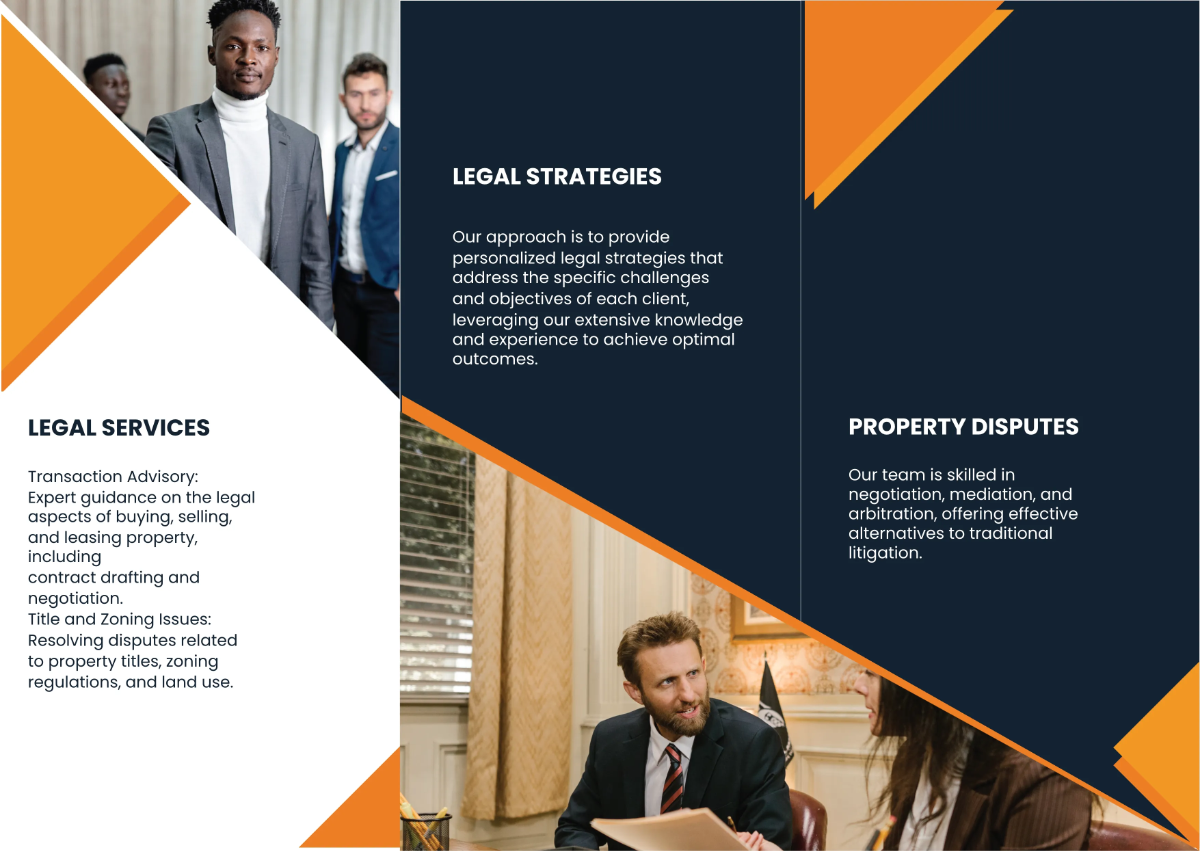 Free Real Estate Law and Property Dispute Brochure Template to Edit Online