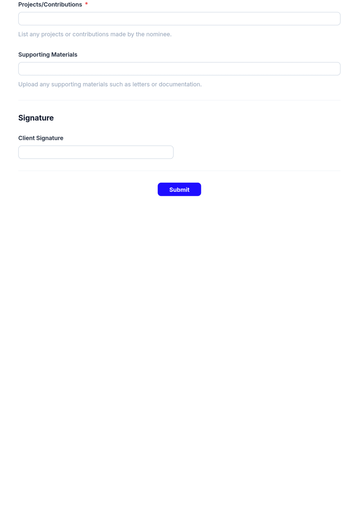 Free Award Nomination Form HR Template & AI Maker