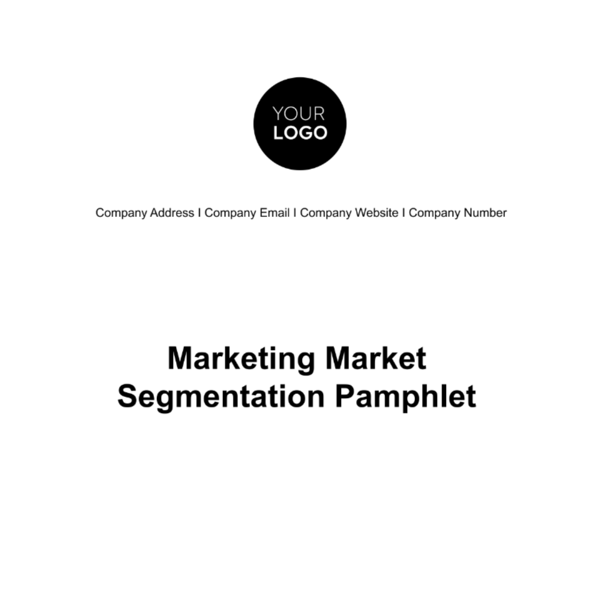 Marketing Market Segmentation Pamphlet Template